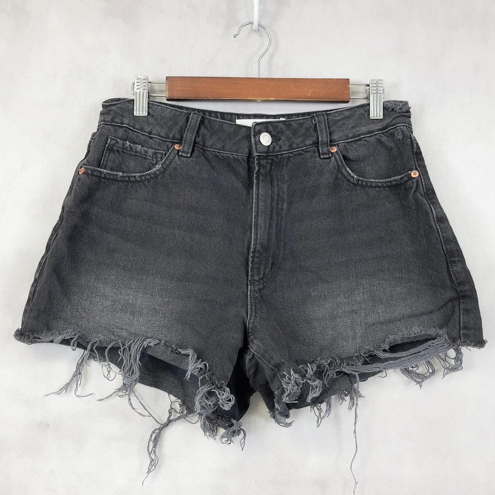 Dynamite Denim‎ Claudia Jean Shorts Sz 29 Black Distressed Frayed Grunge Edgy